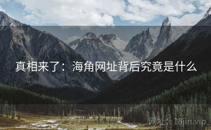 真相来了：海角网址背后究竟是什么